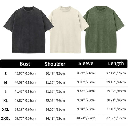 Oversized Acid Wash Cotton Tee Loose Fit • Crew Neck • Unisex Streetwear